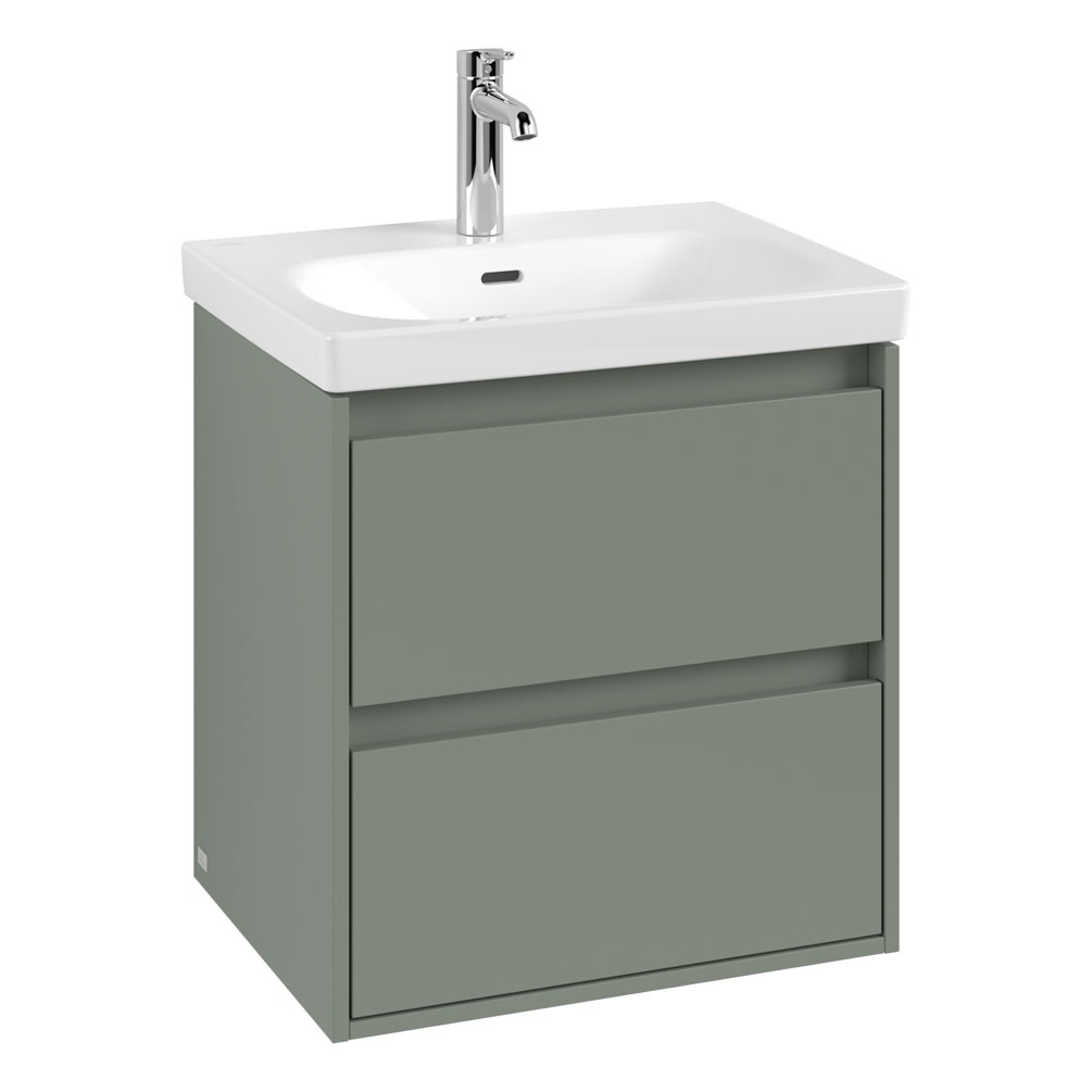 Cutout image of Villeroy & Boch Skyla Soft Green 600mm Two-Drawer Vanity Unit